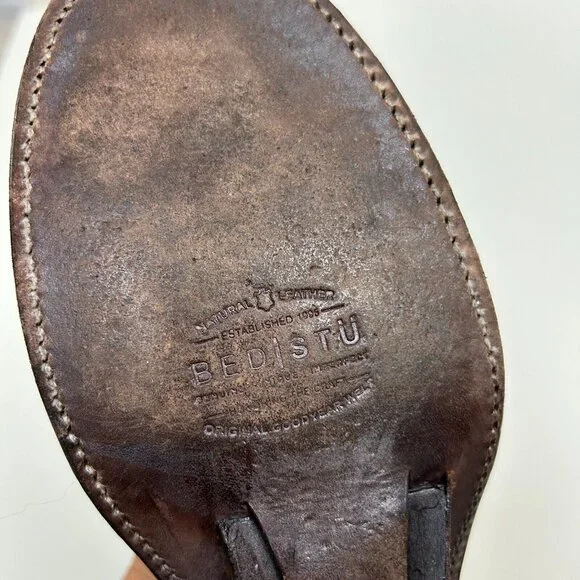 Bed Stu Boots Womens Size 8 Brown Dutchess Teal Cut Out Wedge Booties Ladies - Picture 10 of 14